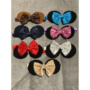 7 Sequin Mouse Ear Elastic Headbands for Baby Toddler
